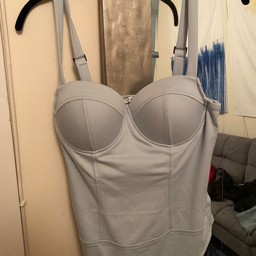 Busty Light Blue/Teal Body Suit